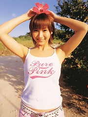 Heavenly asian hottie is adorable with her short hair and smile