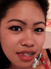 Cute Filipina babe with braces chased down and fucked
