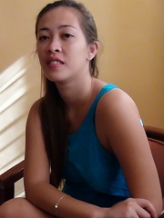 Half-white Filipina with hairy pussy savors white cock